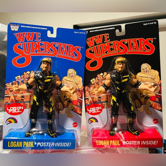 WWE LOGAN PAUL 2025 LJN SUPERSTARS 1980s RETRO 8 INCH FIGURE BLACK+BLUE CARD SET